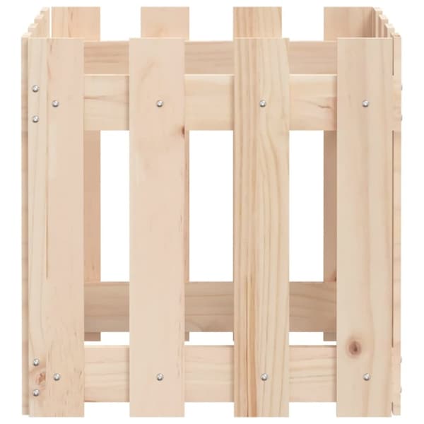 The Living Store plantekasse med stakitdesign 40x40x40 cm massivt fyrretræ - Plantekrukker
