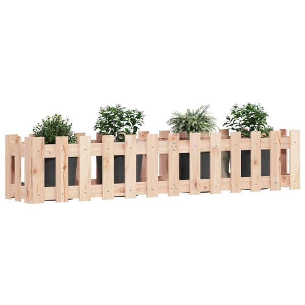 The Living Store højbed med stakitdesign 150x30x30 cm massivt fyrretræ - Plantekrukker