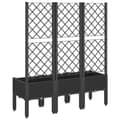 Miniatyrbillede 6 af 9: The Living Store plantekasse med espalier 120x40x142 cm PP sort -  Plantekrukker