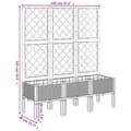 Miniatyrbillede 9 af 9: The Living Store plantekasse med espalier 120x40x142 cm PP sort -  Plantekrukker