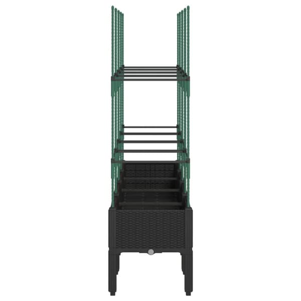 The Living Store Odlingslåda med spaljé svart 160x40x142,5 cm PP -  Krukor & odlingslådor