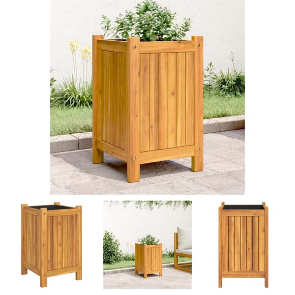 The Living Store plantekasse med for 31x31x50 cm massivt akacietræ -  Plantekrukker
