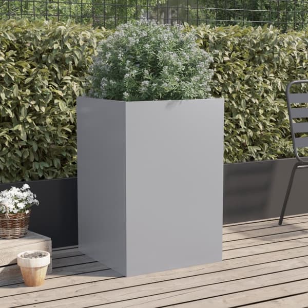 The Living Store Odlingslåda silver 52x48x75 cm galvaniserat stål - Krukor & odlingslådor