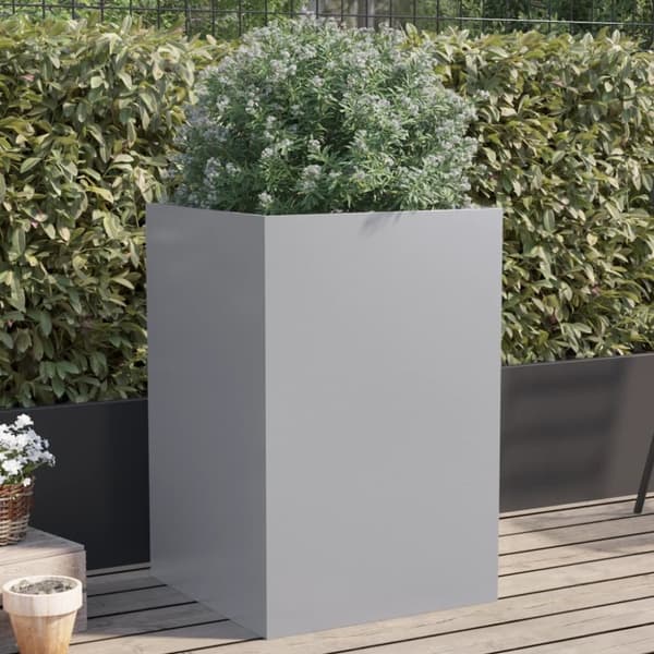 The Living Store Odlingslåda silver 52x48x75 cm galvaniserat stål - Krukor & odlingslådor