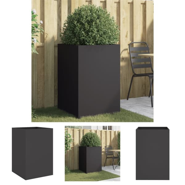 The Living Store Odlingslåda svart 52x48x75 cm kallvalsat stål -  Krukor & odlingslådor