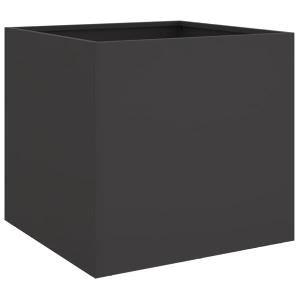 The Living Store Odlingslådor 2 st svart 49x47x46 cm kallvalsat stål - Krukor & odlingslådor