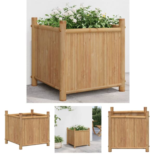 The Living Store Odlingslåda 40x40x40 cm bambu - Krukor & odlingslådor