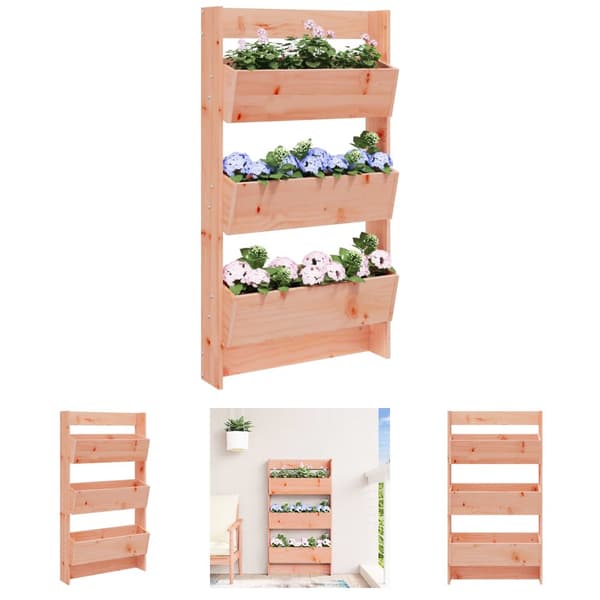 The Living Store Odlingslåda för vägg 3 nivåer 60x18,5x110 cm massivt douglasträ - Krukor & odlingslådor