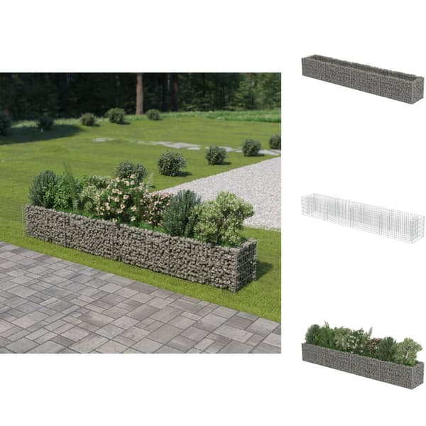 Plantekrukker - Living gabion-højbed 360x50x50 cm galvaniseret stål