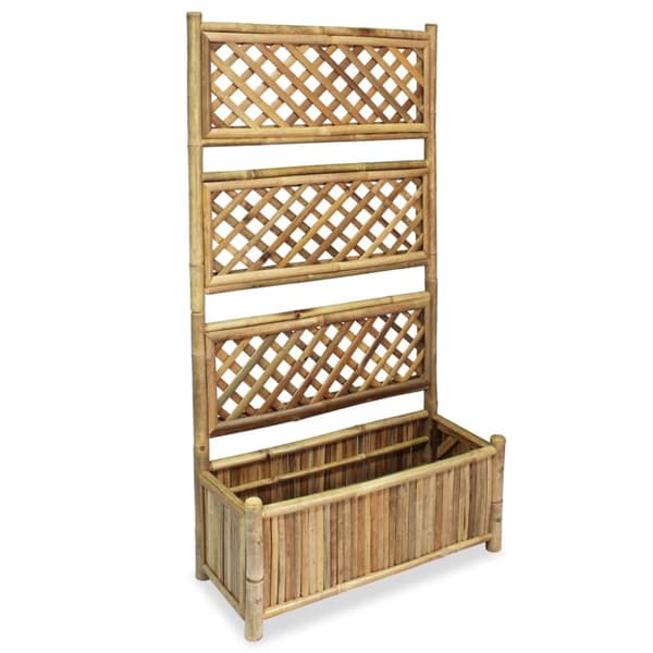 Plantekrukker - Living forhøjet plantekasse til haven med espalier 70 cm bambus