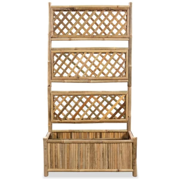 Plantekrukker - Living forhøjet plantekasse til haven med espalier 70 cm bambus
