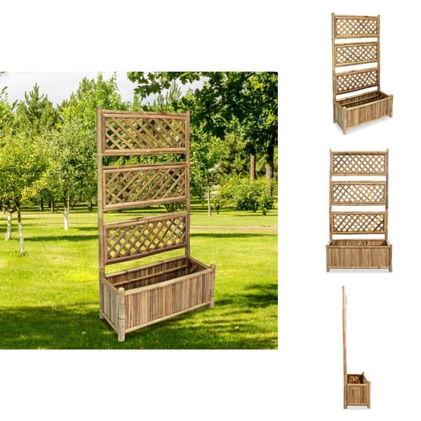 Plantekrukker - Living forhøjet plantekasse til haven med espalier 70 cm bambus