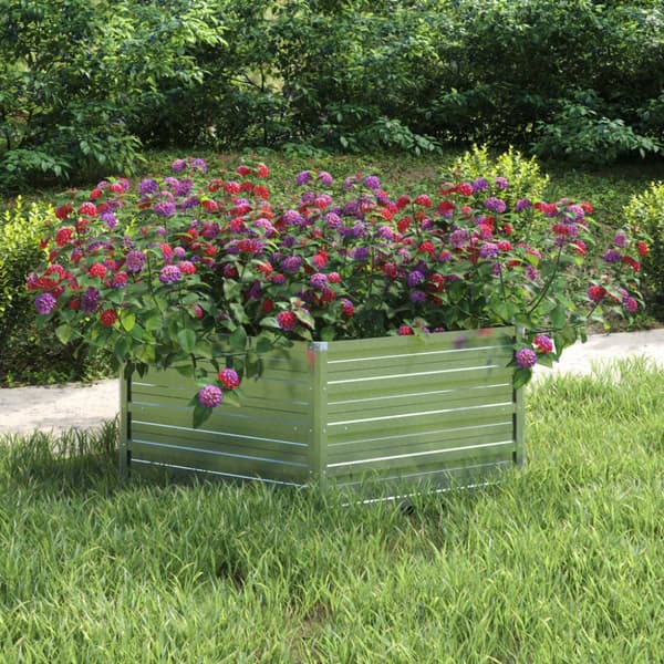 Plantekrukker - Living højbed 129x45 cm galvaniseret stål sølvfarvet
