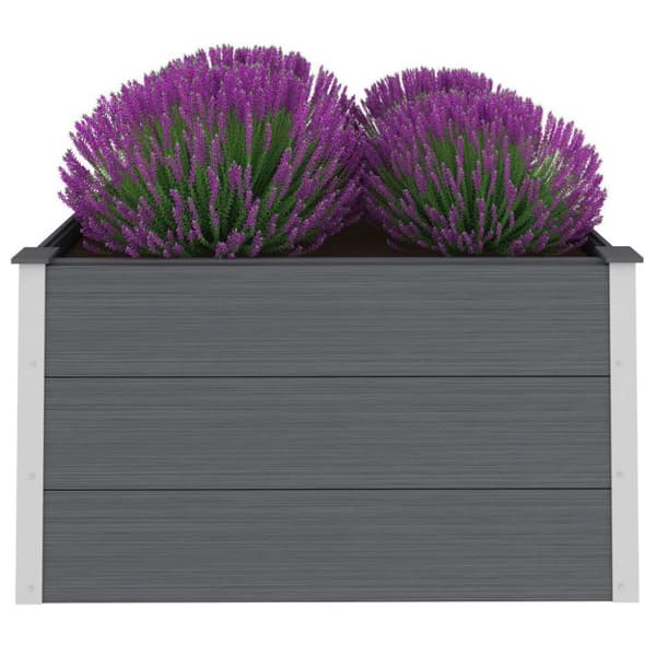 Krukor & odlingslådor - Living Odlingslåda upphöjd WPC 100x100x54 cm grå