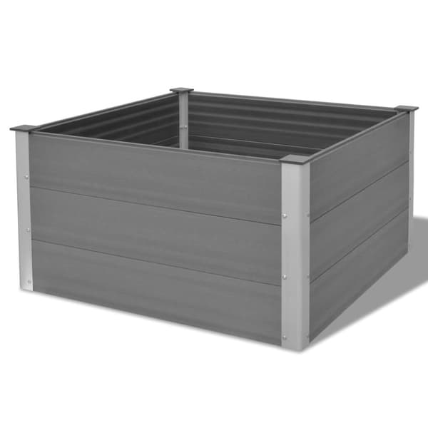 Krukor & odlingslådor - Living Odlingslåda upphöjd WPC 100x100x54 cm grå