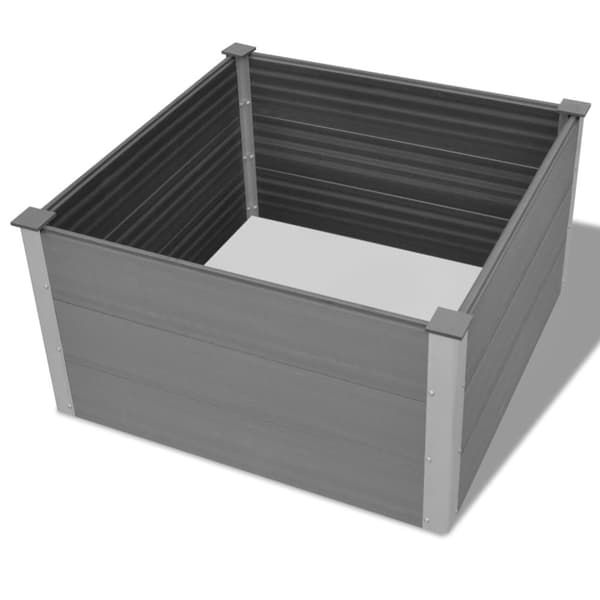 Krukor & odlingslådor - Living Odlingslåda upphöjd WPC 100x100x54 cm grå