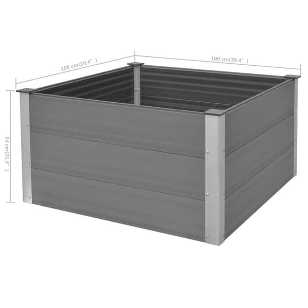 Krukor & odlingslådor - Living Odlingslåda upphöjd WPC 100x100x54 cm grå