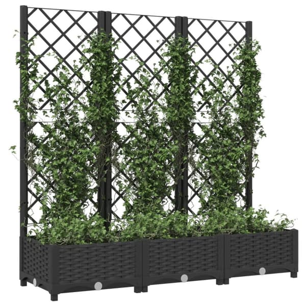 Plantekrukker - Living plantekasse med espalier 120x40x121,5 cm PP sort