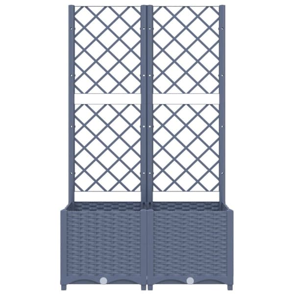 Krukor & odlingslådor - Living Odlingslåda med spaljé mörkgrå 80x40x136 cm PP