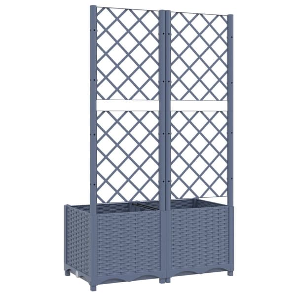 Krukor & odlingslådor - Living Odlingslåda med spaljé mörkgrå 80x40x136 cm PP