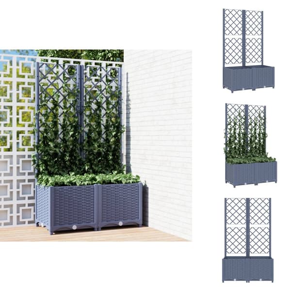 Plantekrukker - Living plantekasse med espalier 80x40x136 cm PP mørkegrå