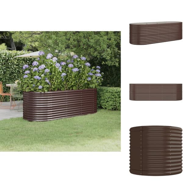 Plantekrukker - Living plantekasse 224x80x68 cm pulverlakeret stål brun