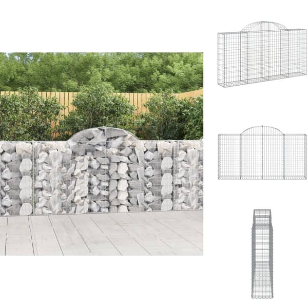 Krukor & odlingslådor - Living Gabion bågformad 200x30x100/120 cm galvaniserat järn