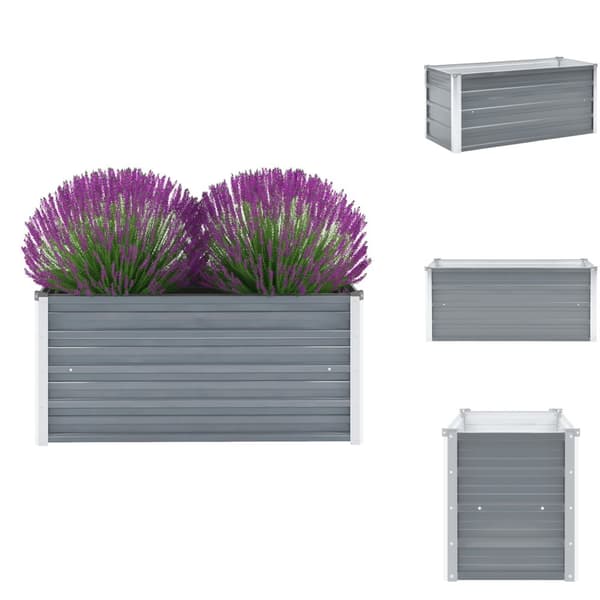 Plantekrukker - Living forhøjet plantekasse 100x40x45 cm galvaniseret stål grå