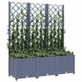 Miniatyrbillede 4 af 9: Plantekrukker - Living plantekasse med espalier 120x40x136 cm PP mørkegrå