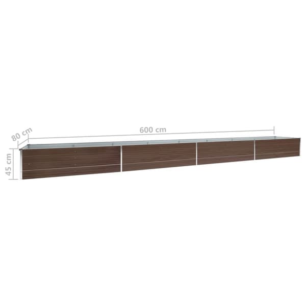 Plantekrukker - Living plantekasse 600x80x45 cm galvaniseret stål brun