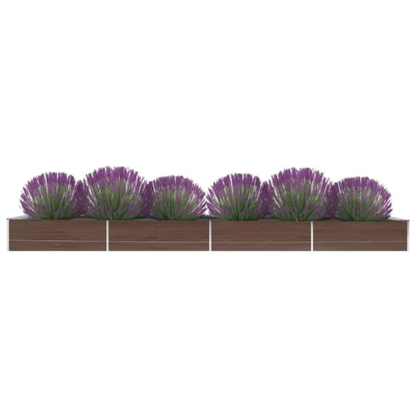 Plantekrukker - Living plantekasse 600x80x45 cm galvaniseret stål brun