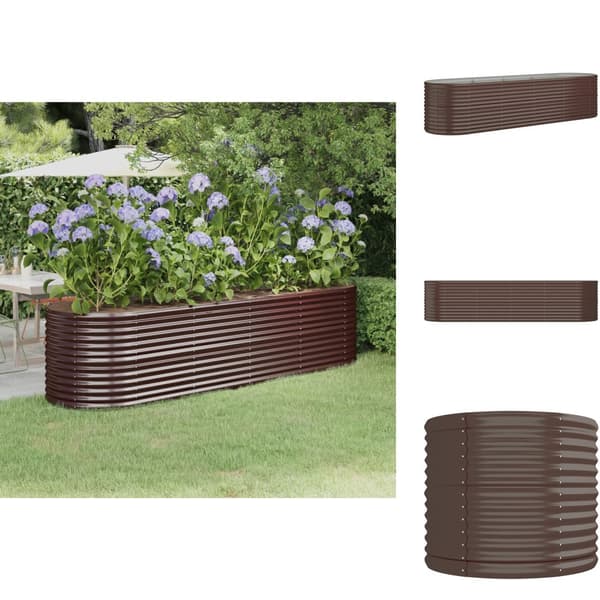 Plantekrukker - Living plantekasse 296x80x68 cm pulverlakeret stål brun