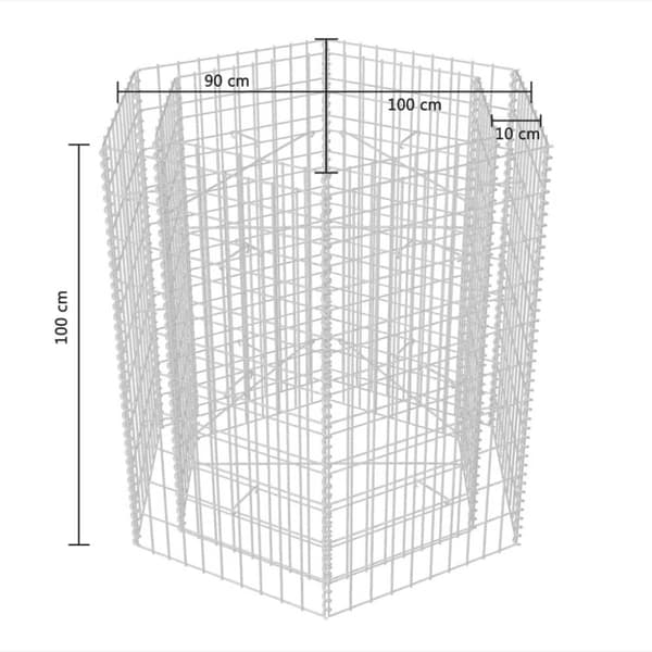 Krukor & odlingslådor - Living Hexagonal planteringsgabion upphöjd 100x90x100 cm
