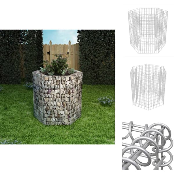 Krukor & odlingslådor - Living Hexagonal planteringsgabion upphöjd 100x90x100 cm