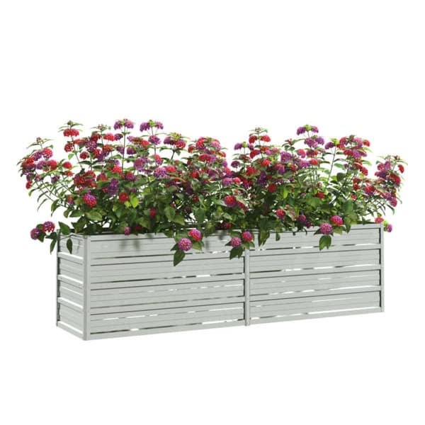 Plantekrukker - Living højbed 160x40x45 cm galvaniseret stål sølvfarvet