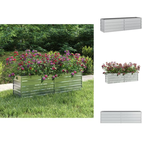 Plantekrukker - Living højbed 160x40x45 cm galvaniseret stål sølvfarvet