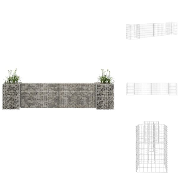 Plantekrukker - Living H-formet gabion-plantekasse 260x40x60 cm stål