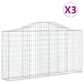 Miniatyrbillede 3 af 7: Plantekrukker - Living buede gabionkurve 3 stk. 200x30x100/120 cm galvaniseret jern