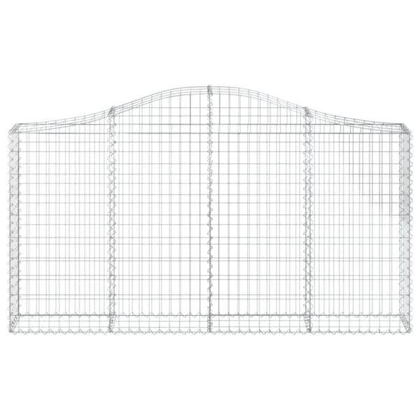 Plantekrukker - Living buede gabionkurve 3 stk. 200x30x100/120 cm galvaniseret jern
