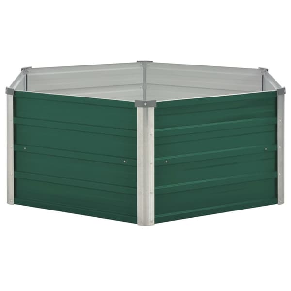 Plantekrukker - Living højbed 129x129x46 galvaniseret stål grøn