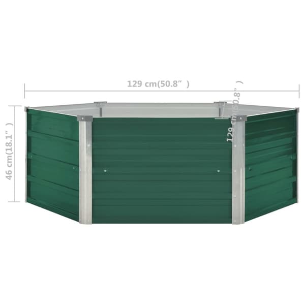 Plantekrukker - Living højbed 129x129x46 galvaniseret stål grøn