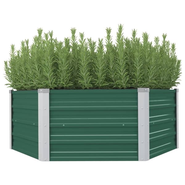 Plantekrukker - Living højbed 129x129x46 galvaniseret stål grøn