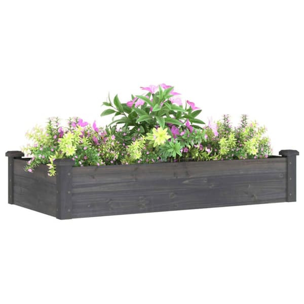 Plantekrukker - Living højbed med foring 120x60x25 cm massivt fyrretræ grå