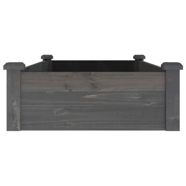 Plantekrukker - Living højbed med foring 120x60x25 cm massivt fyrretræ grå