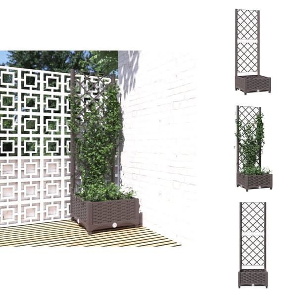 Plantekrukker - Living plantekasse med espalier 40x40x121,5 cm PP brun