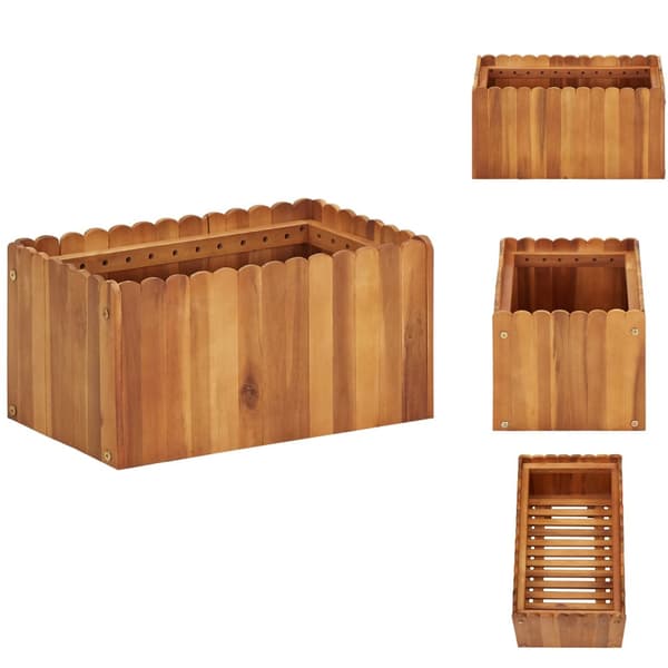Plantekrukker - Living hævet plantekasse 50x30x25 cm massivt akacietræ