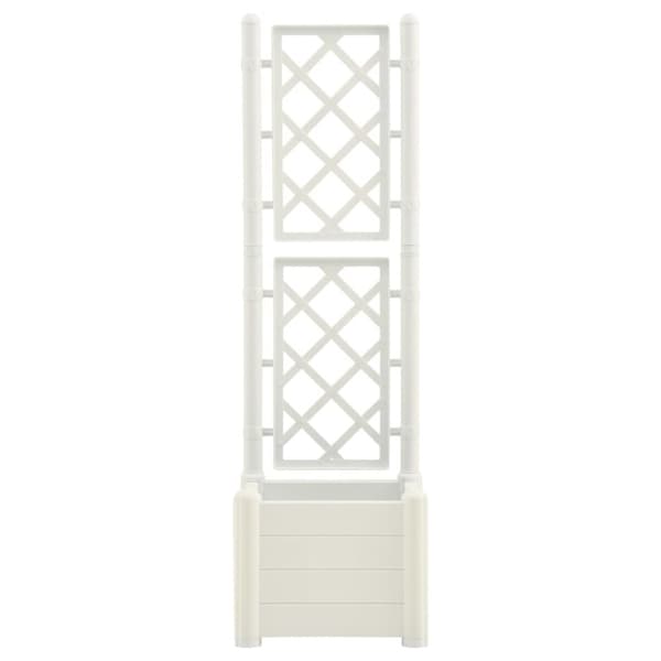 Plantekrukker - Living plantekasse med espalier 43x43x142 cm PP hvid