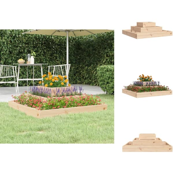 Plantekrukker - Living plantekasse 80x80x27 cm massivt fyrretræ