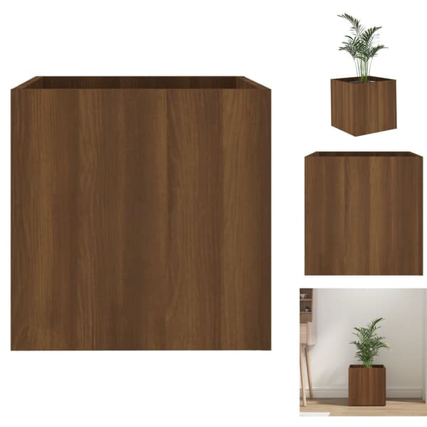 Plantekrukker - Living plantekasse 40x40x40 cm konstrueret træ brun egetræsfarve