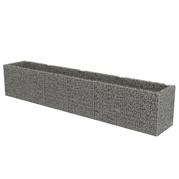 Krukor & odlingslådor - Living Planteringsgabion upphöjd galvaniserat stål 540x90x100 cm